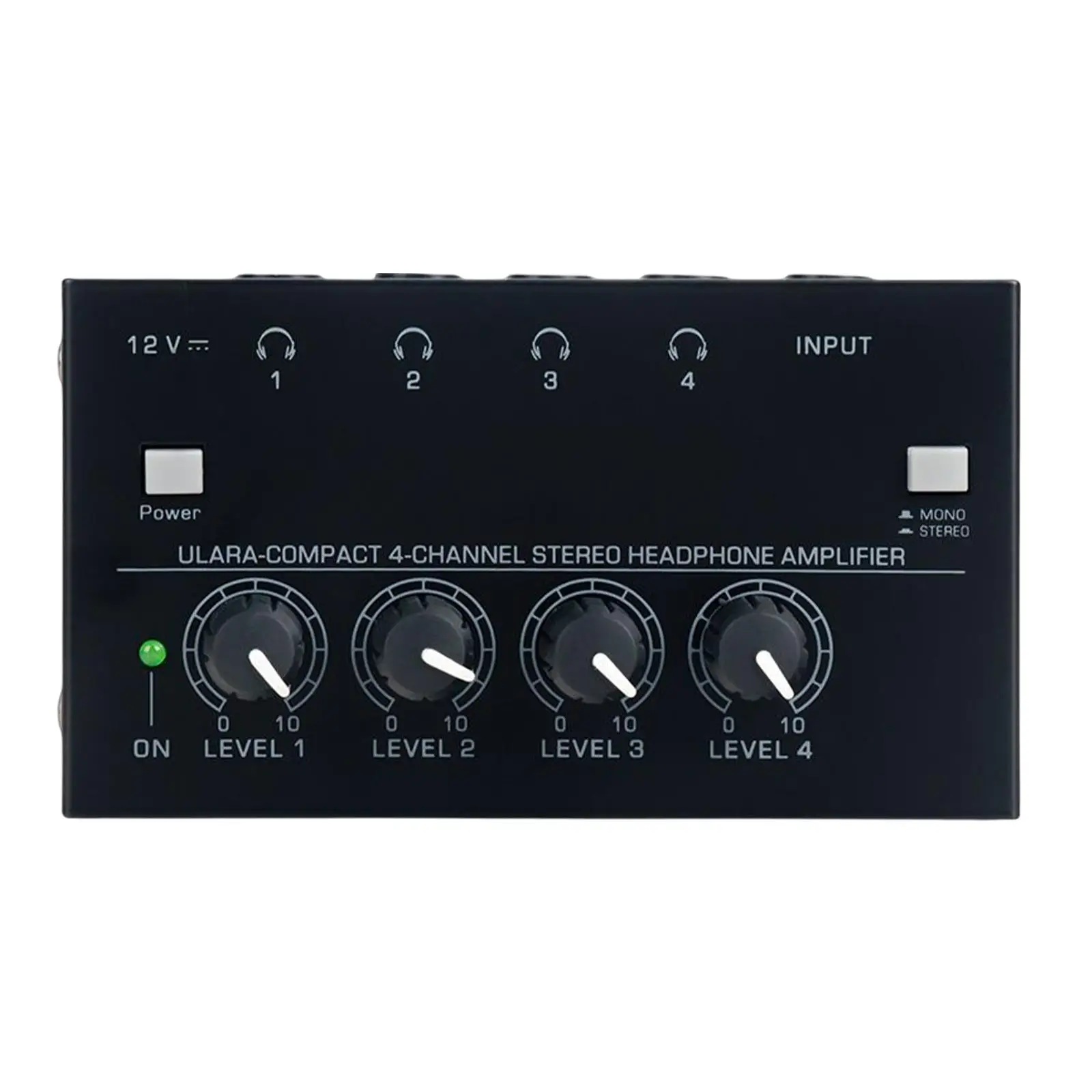 Stereo Headphone Amplifier 4 Channel Studio Headphone Splitter Amplifier for Sound Mixer