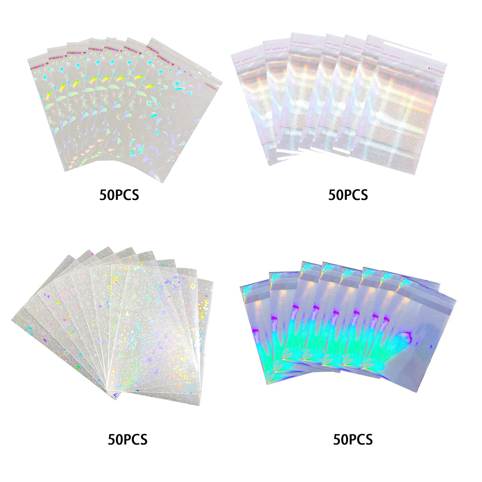 50 Pieces Holographic Card Sleeve Stardard Size Card Cover Game Card Sleeves Card Protective Holder Trading Card Cover