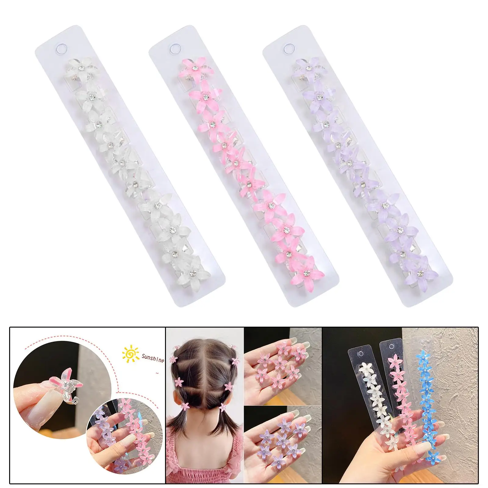 Mini Hair Clips Clip Hair Accessories Girls Flower Hairpin for Braid Hairs