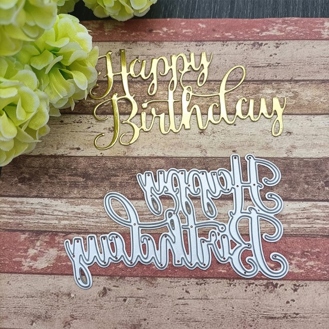 Birthday Metal Cutting Dies Stencil DIY Scrapbooking Album Paper