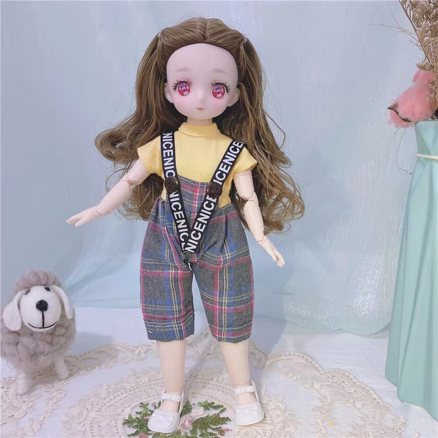 1/6 Kawaii Doll 30cm Cute Blyth Doll Joint Body Fashion BJD Dolls Toys with Dress Shoes Wig Make Up Gifts for Girl pullip