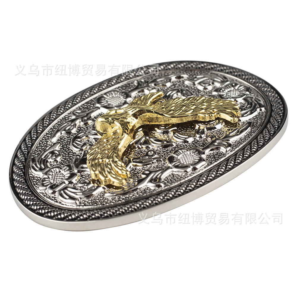 Western Gürtels chnalle Cowboy-Stil Tier druck Cowhead Muster weiß köpfigen Adler – Detail 6