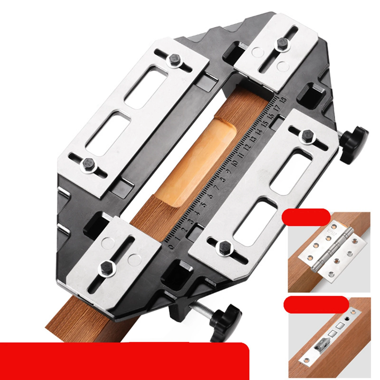 Wooden Door Hinge Jig Lock Guide Plate Slotting Aluminum Alloy Slot Machine