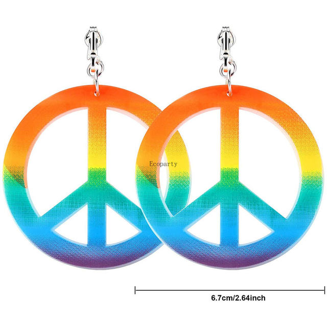 12 Collane Arcobaleno Con Pace - Accessorio Hippie Anni '60 - Foto 2