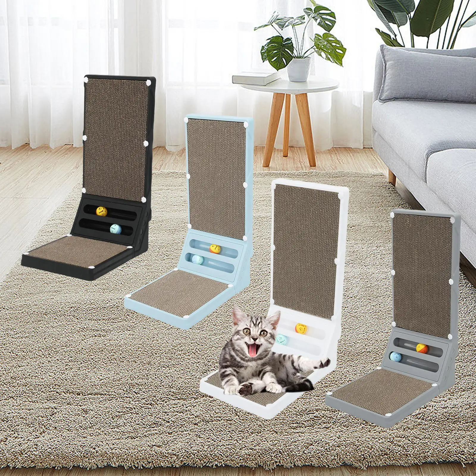 Cat Scratching Post Lounge Pet Cushion Cat Scratching Toy Scratch Pad Cat Scratcher Corrugated Cardboard for Playing Kitten Rest