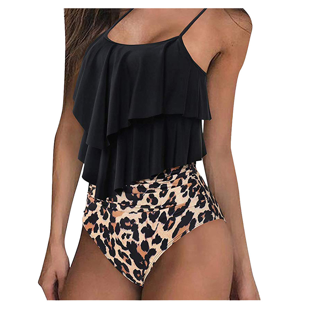 2 peça impressão plus size tankini maiô