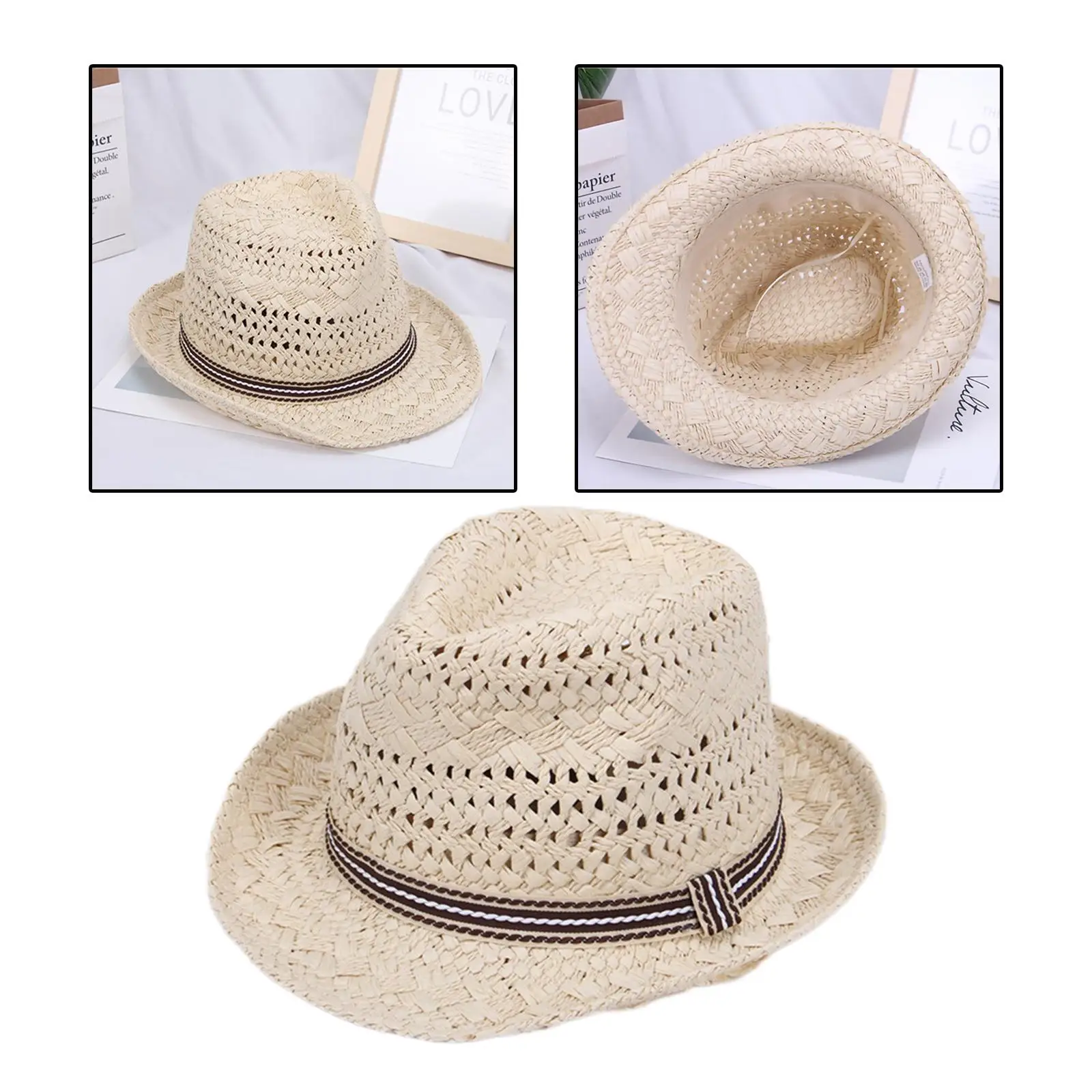 Fashion Wide Brim Sun Hat, Panama Sunhat Women Girls Beach  for Travel  Holiday
