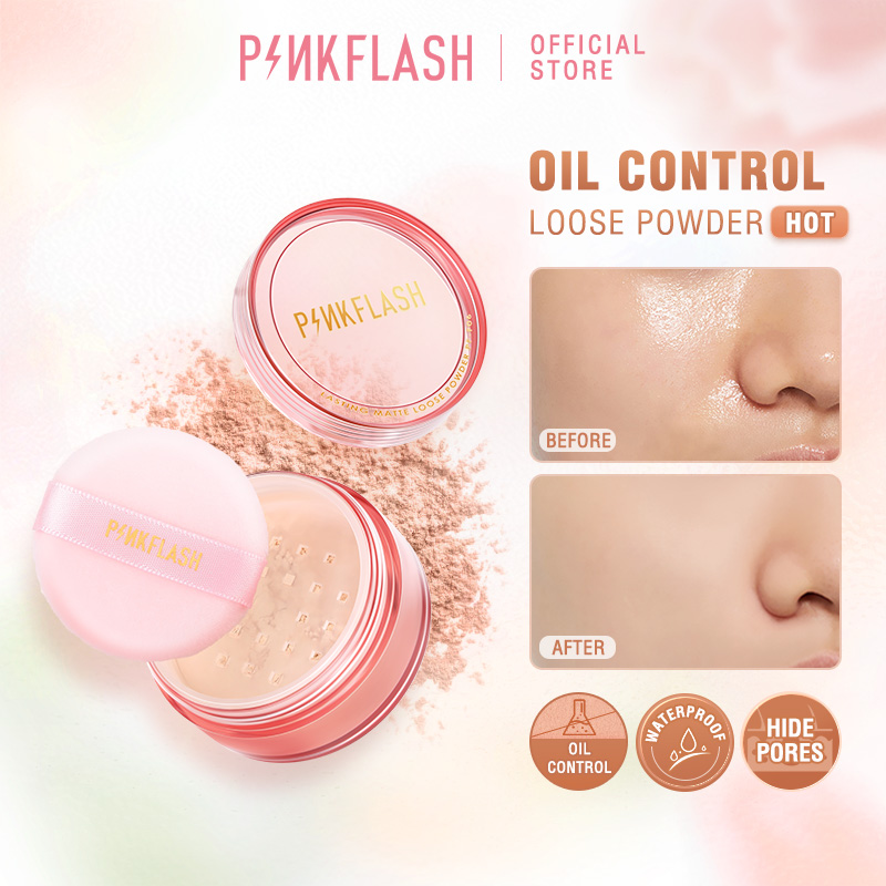 Best of PINKFLASH 3 Colors Matte Loose Powder Waterproof Oil-control Matte Full Coverage Face Makeup Setting Finish Powder Cosmetics Reviews & Tips