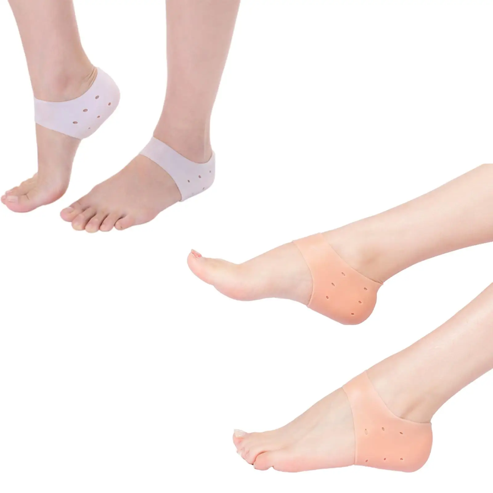 Silicone Gel Heel Protector Heel Protective Pad Sock Sleeves for Plantar Fasciitis