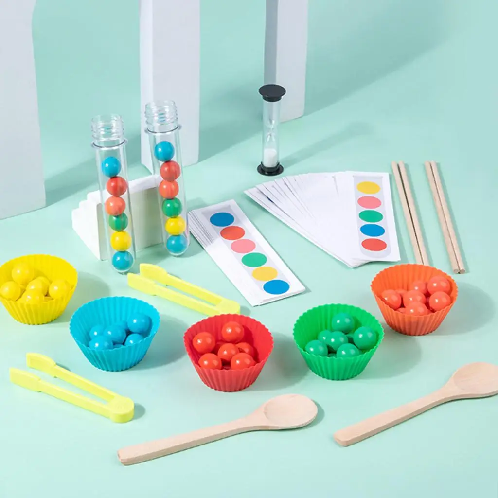 Montessori Set Clip Beads  Toys Kids Early Education Fine Logical Thinking Matching Games