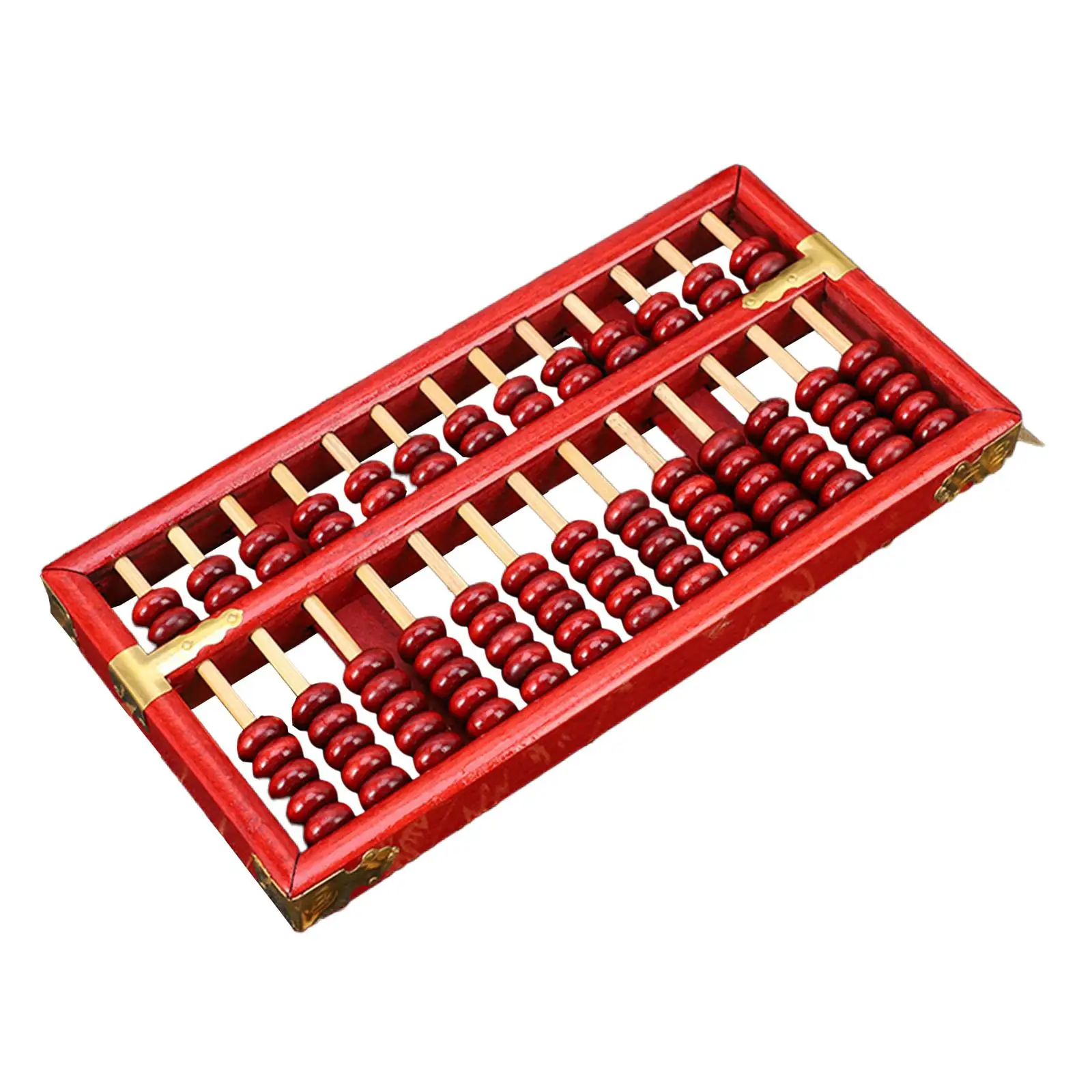 Vintage 13 Column Chinese Wooden Bead Arithmetic Abacus for Adults Kids Practical 7 Beads Per Row Gift Calculation Tool Durable