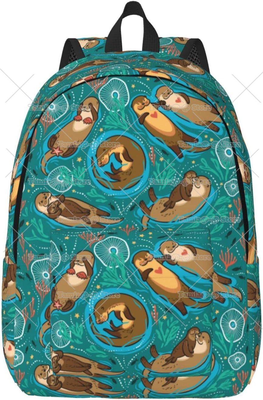 Mochila leve para laptop lontra marinha, bolsa