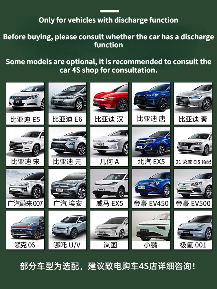 New energy vehicle external discharge gun electric power take-off switch socket conversion power supply used on the car