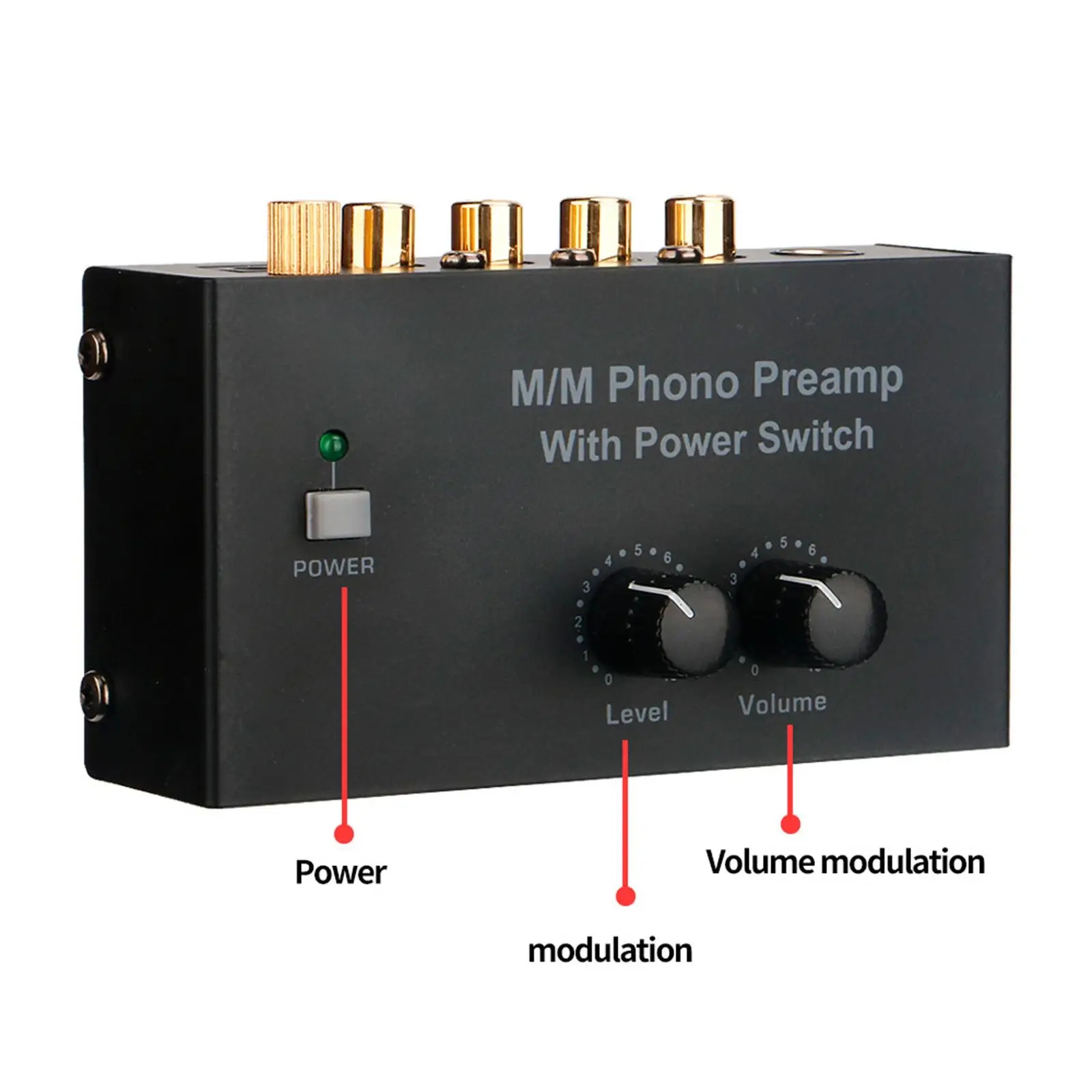 Phono Turntable Preamp Stereo with Level Volume Control  Record Player Low Noise Phonograph Preamplifier