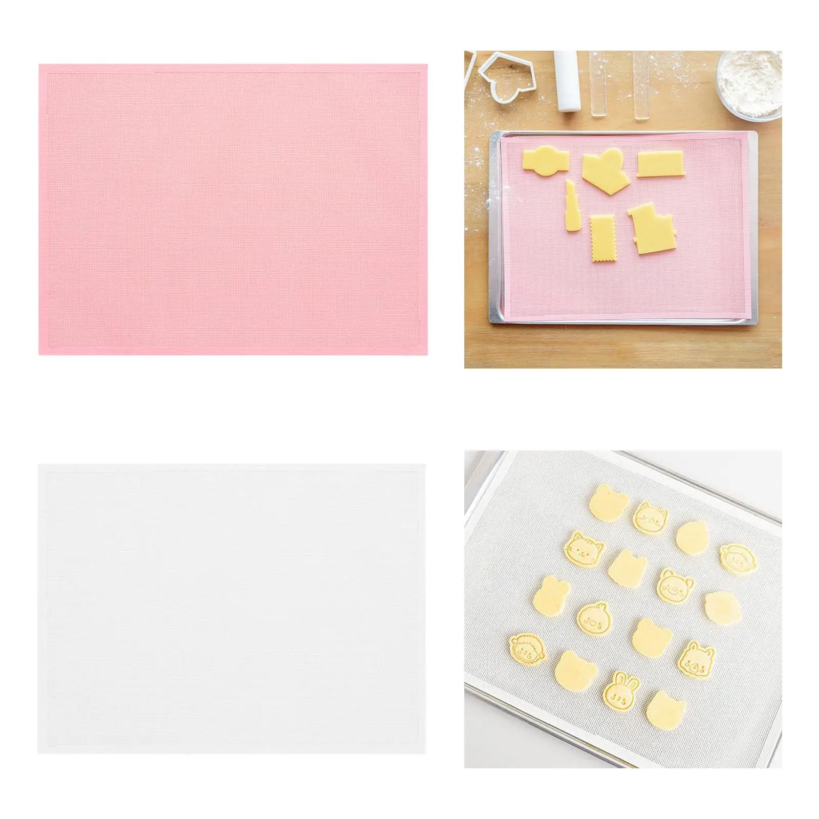 Kitchen Silicone Baking Mat Rolling Counter Mat Fondant/Pie Crust Pad Cushion Washable Cooking Bakeware Mat for Camping Picnic
