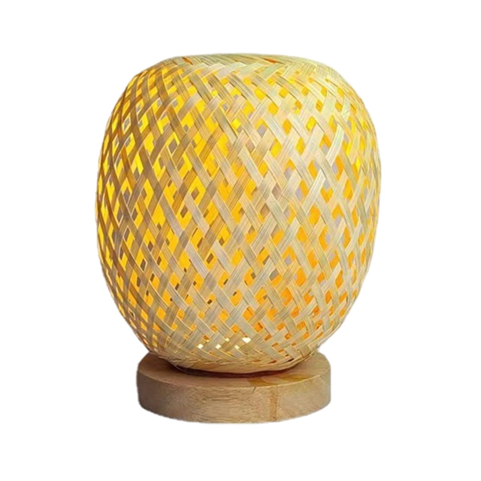 Unique Bamboo Table Lamps Bedroom Bedside Night Light Desk Lamp for Bedroom Cafe