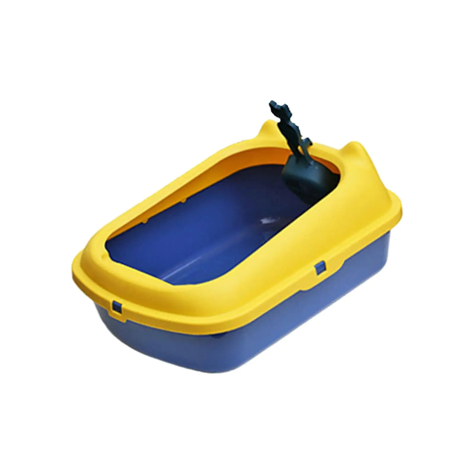 Open Top Pet Litter Tray Kitten Potty Toilet Portable Cat Sand Box Cat Litter Basin with High Side for All Kinds of Cat Litter