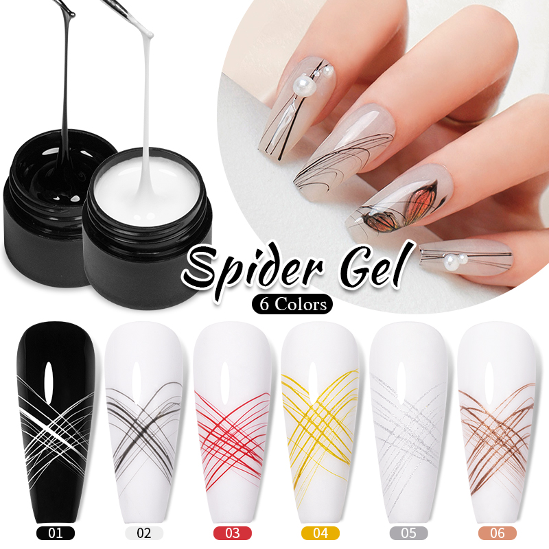 Best of BOZLIN 5ml Spider Wire Gel Nail Polish Flower Painting Liner Nail Art Gel Varnish Black White Rose Gold Sliver Spider Web Design Reviews & Tips