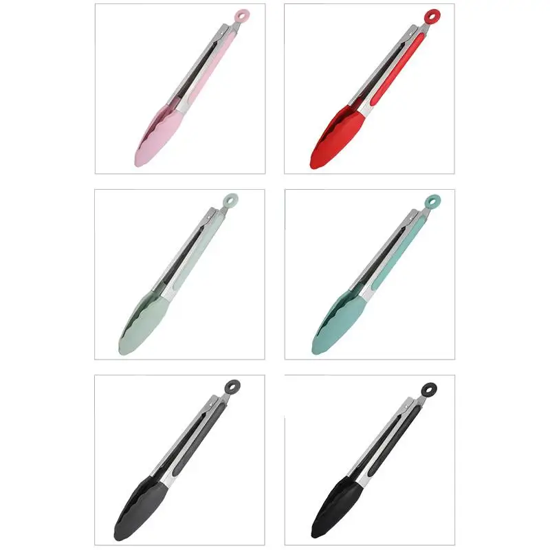 Food grade silicone food tongs creative non-slip silicone bread tongs serving tongs kitchen appliances barbecue tools accessories