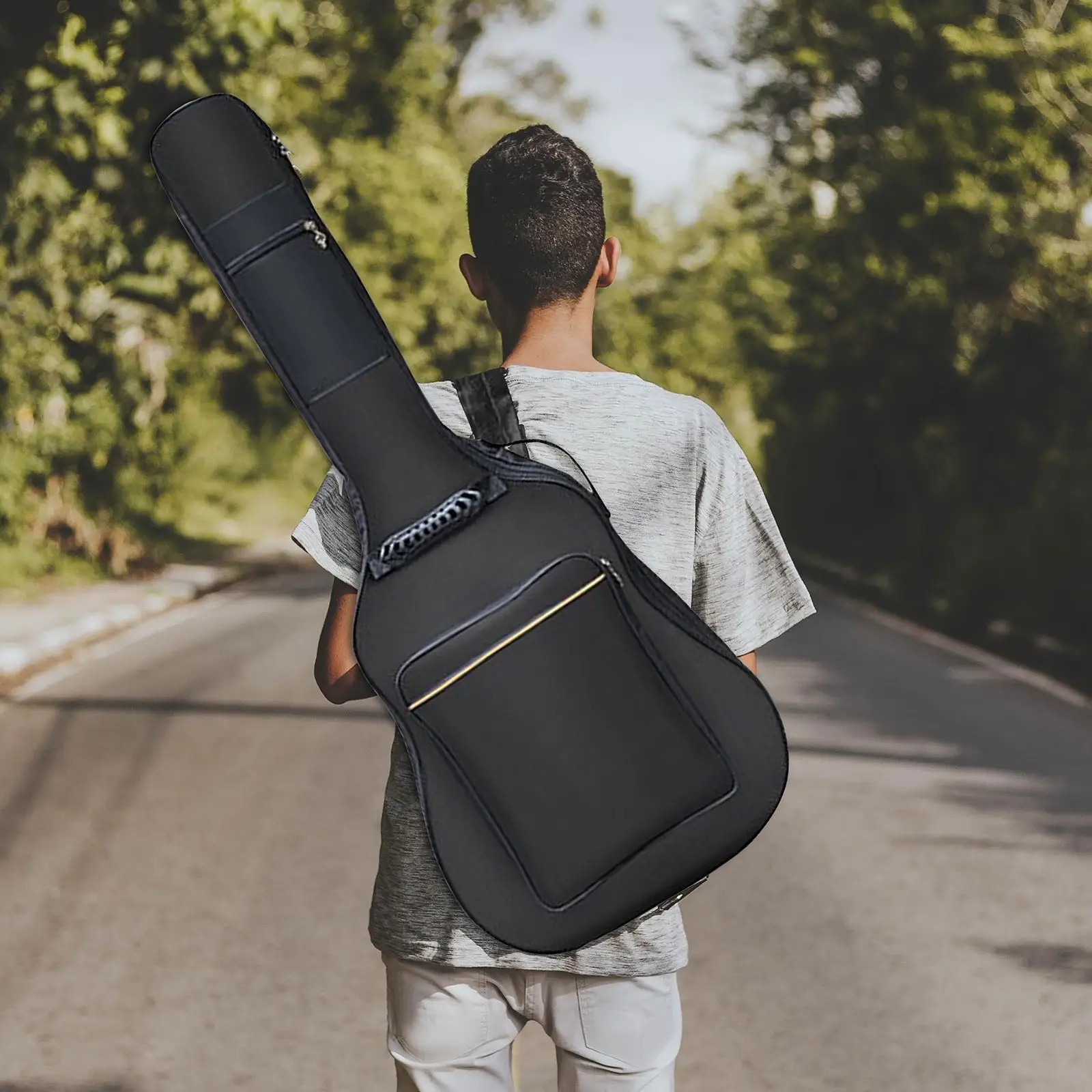 Soft Guitar Gig Bag Backpack Carry Case Gig Bag for 39/40/41 Acoustic Guitars