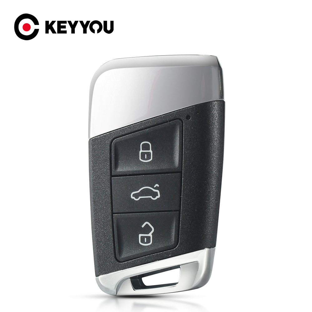 KEYYOU 1PCS 3 Taste Auto Schlüssel Fall für VW für Volkswagen Passat B8 Neue Magotan B5 Skoda A7 Passat Variante 2015-2019 Einsatz Klinge – Detail 3