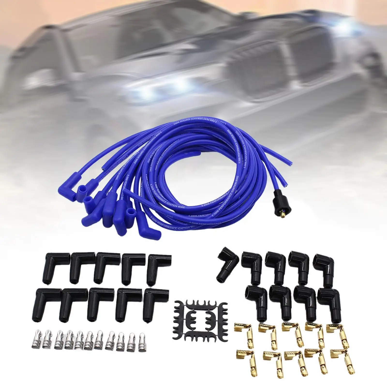 8mm Ignition Spark Plug Wire Set 4041 High Quality 90 Degree Boots Directly Replace for Ford Automotive Accessories