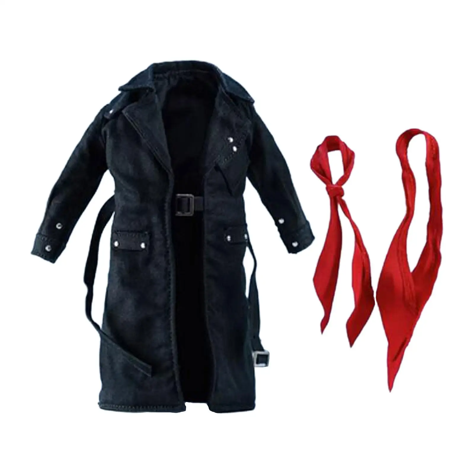 1/12 Scale Wired Trench Coat Costume Stylish Dolls Dress up Male Figure Coat for 6`` inch Soldier Figures Accessories