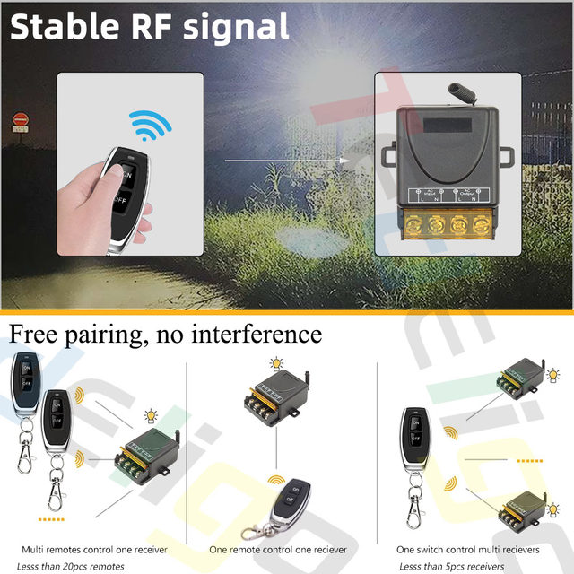 Interrupteur Sans Fil 433MHz - 220V 30A - Contrôle à Distance Appareils