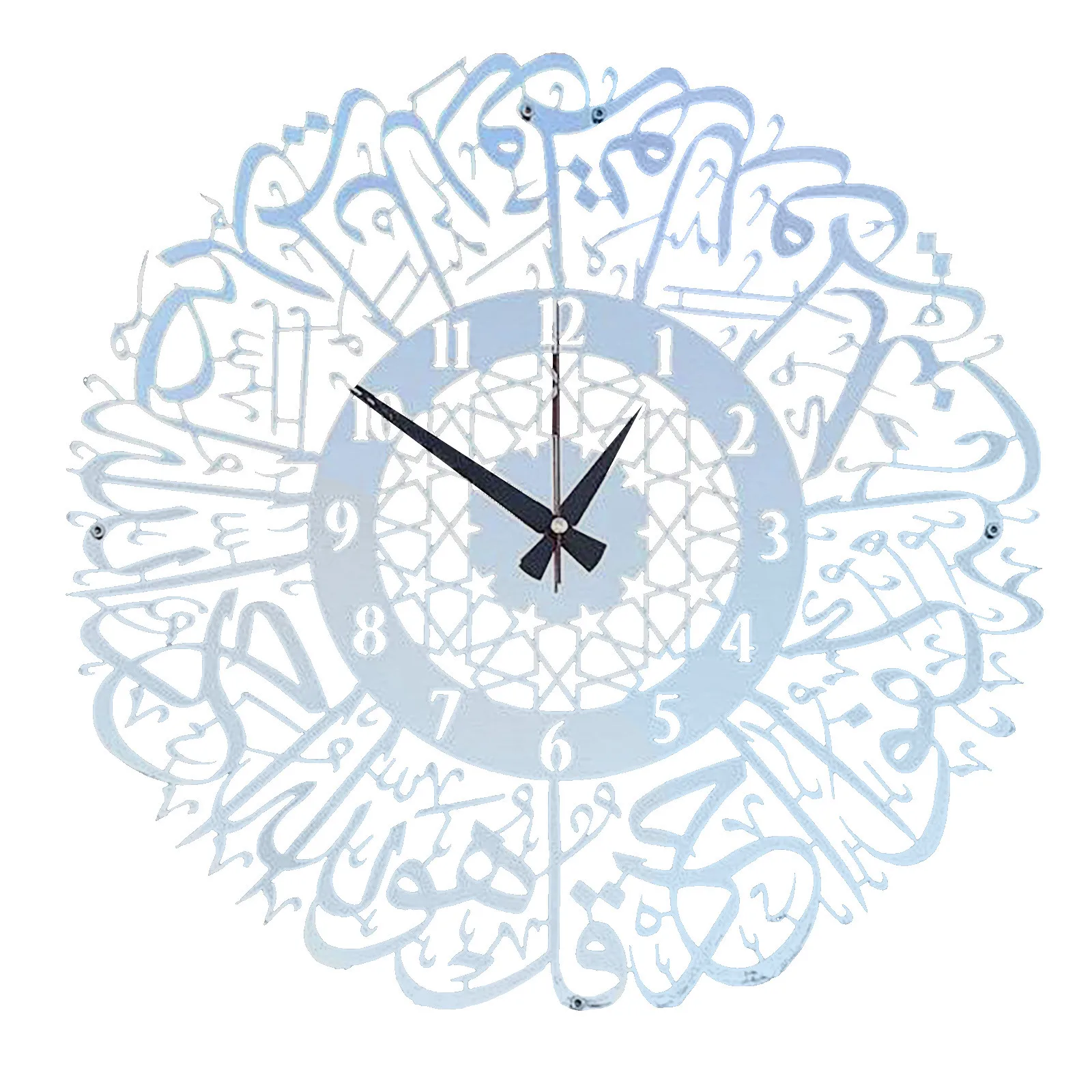 30cm Vintage Wall Clocks Home Acrylic Mirror Decoration Arabic Calligraphy Art Indoor Wall Clock Pendant Wall Clock For Home
