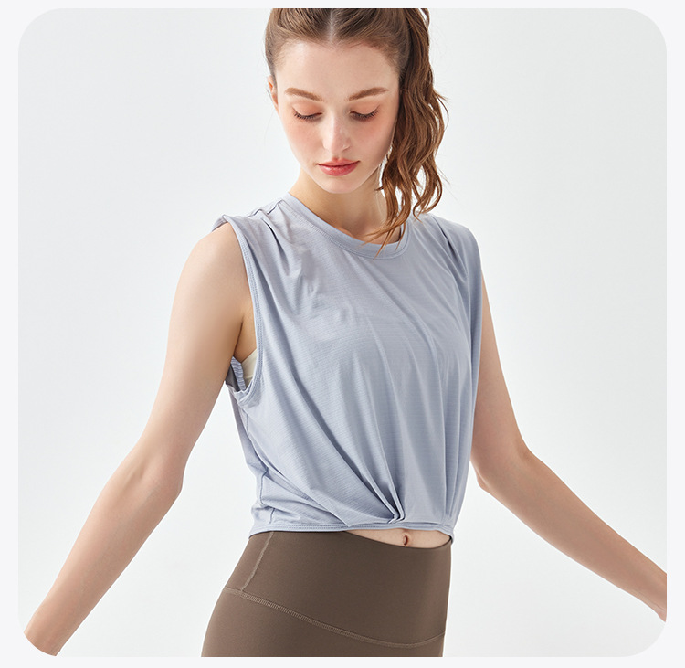 Leichtes Sport-Tanktop für Damen – atmungsaktives, ärmelloses Yoga-Workout-T-Shirt für Fitness – Detail 11