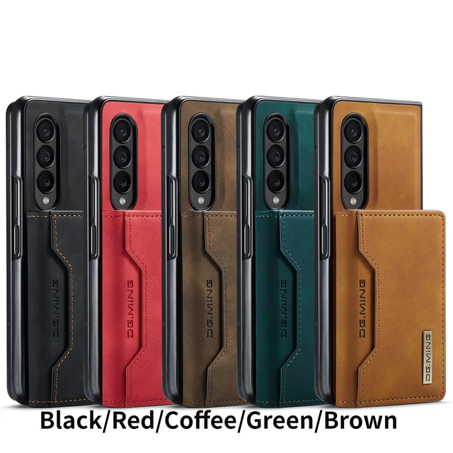 2 In 1 Detachable Back Cover For Samsung Galaxy Z Fold 4 3 Fold4 Fold3 5g Wallet  Case With Card Holder Magnetic Leather Pocket - Mobile Phone Cases & Covers  - AliExpress