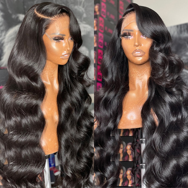 Human authentic hair 24 inch long lace front wig Brazilian body wave 13x6