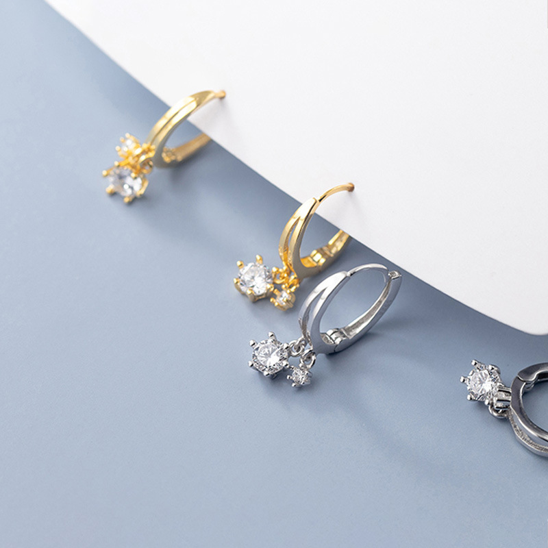 REETI 925 Sterling Silber Ohrringe Persönlichkeit Kette Ohrringe Für Frauen Mode Zirkon Schmuck Geschenk – Detail 8