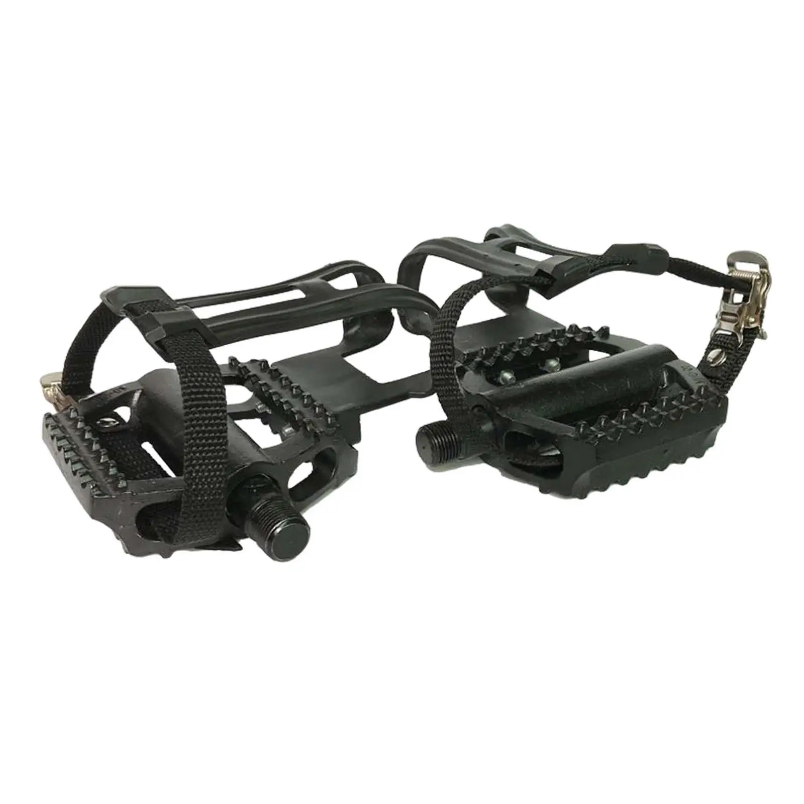 Exercise Bike Pedals 18mm Spindle W/ Adjustable Straps for Accessories Parts