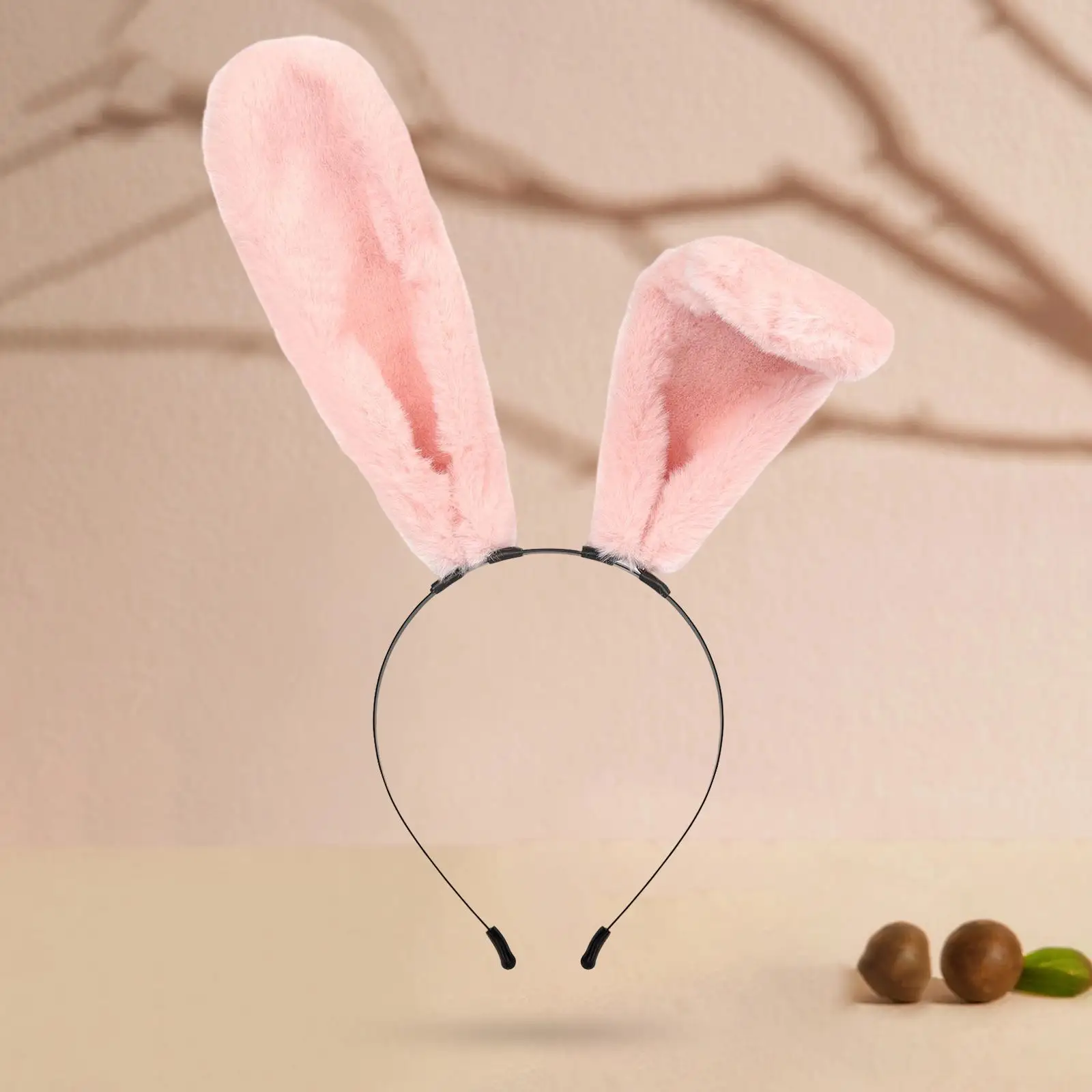 Plush Long Bunny Ears Headband Hair Hoop for Easter Cosplay Halloween Photo Props