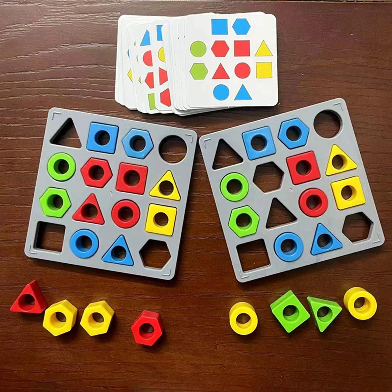 Shape Matching Game Interactive Battle Game Color Sensory Educational Toy for Kids 2 Players Toddlers Children 3-6 Years Old