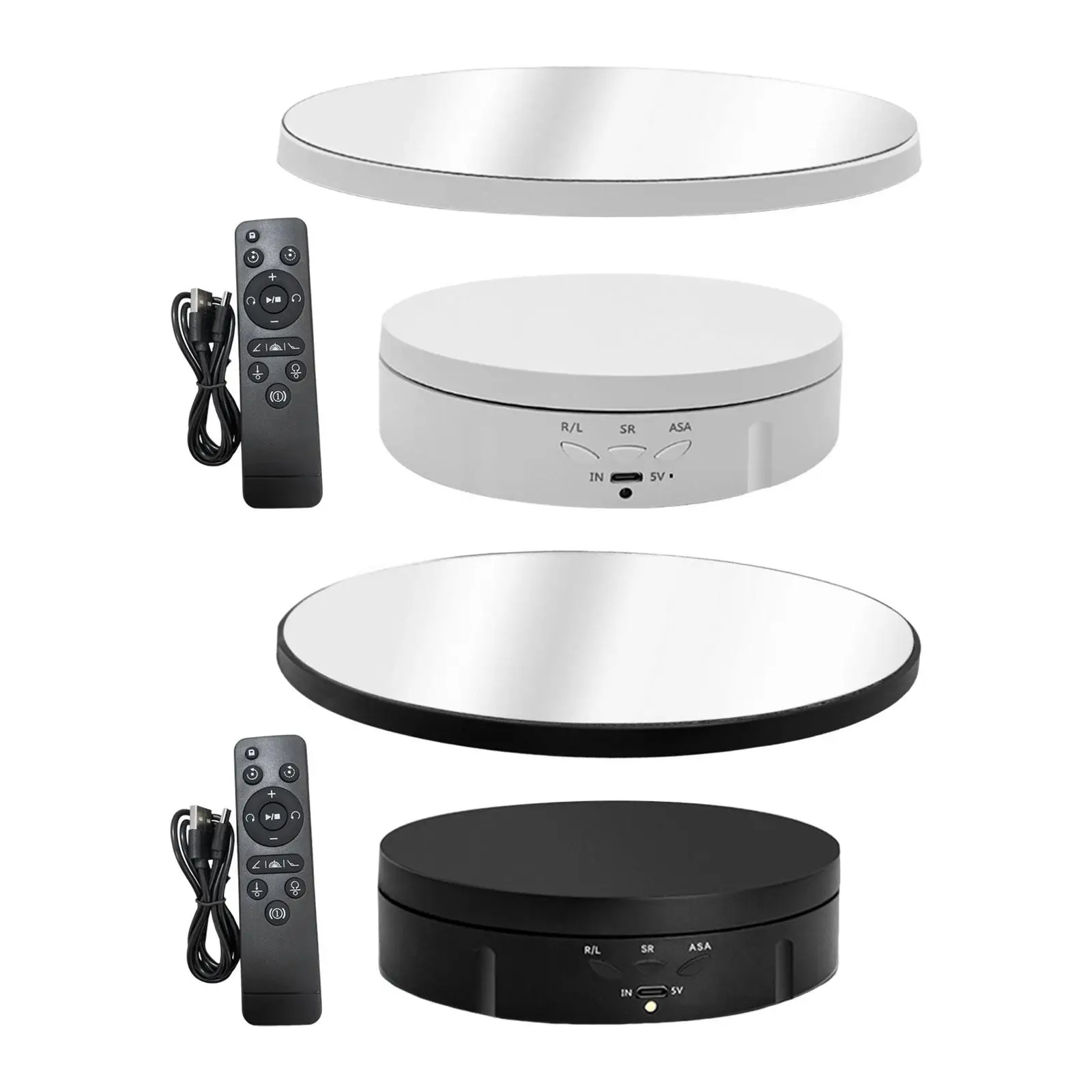 Electric Rotating Turntable Mirror Cover Rotating Platform Photography Turntable for Video Model Cake Product Display Jewelry