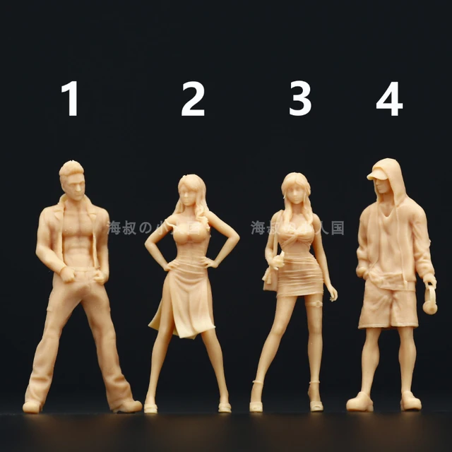 3D 1/64 People Macro Photography Figure Diorama Toy For 1:64 Car Street  Stand 