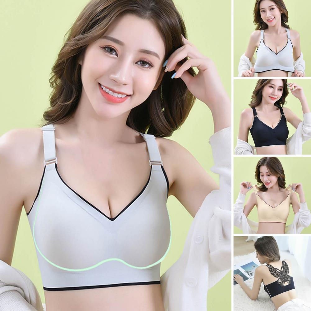 Description Picture 3 of itemPadded Seamless Butterfly Lace Women's Brassiere Push Up Underwear Shockproof Comfortable Beautiful Back Sports Bra Tank Top