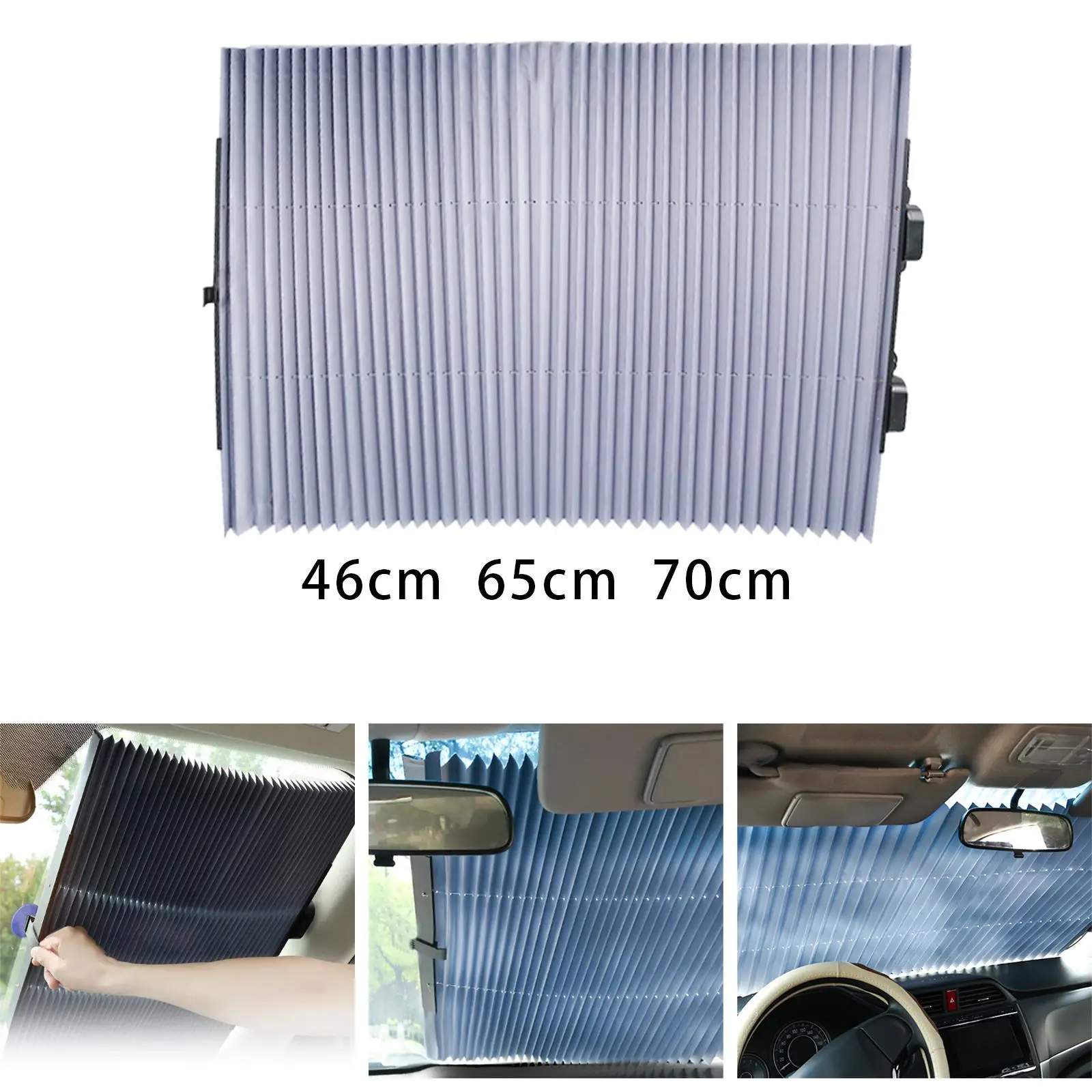 Windshield Sunshade Adjustable Durable Suction Power Aluminum Foil UV Protect