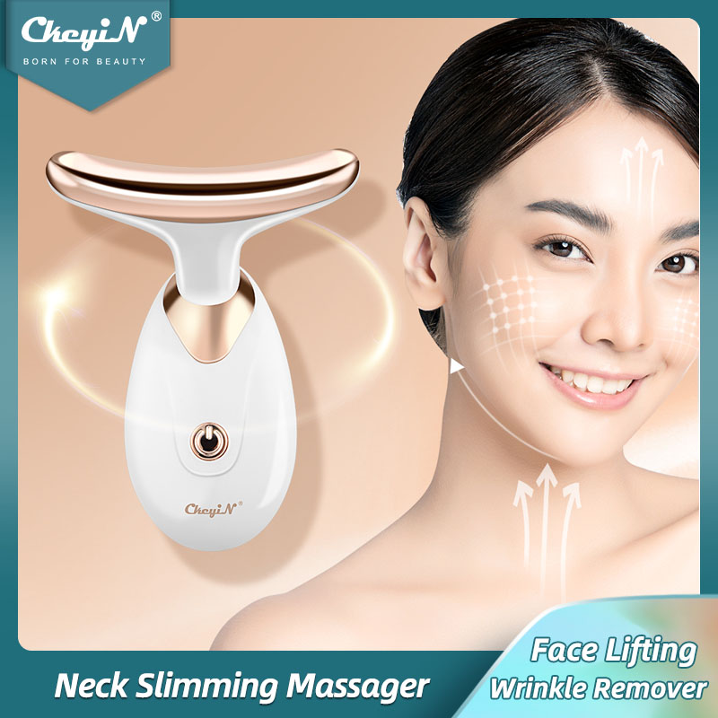 Best of CkeyiN Electric Vibration Neck Slimming Facial Lifting Massager V Face Device Anti Aging Wrinkle Remover Neck Line Skin Firming Reviews & Tips