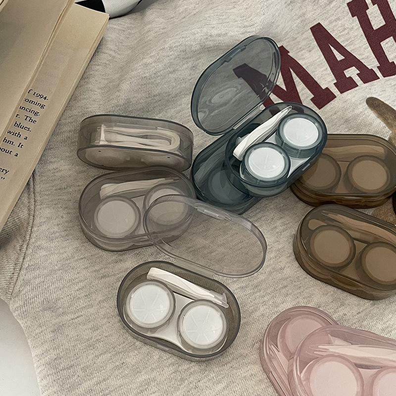 Transparente Augenpflege Kontaktlinsenbehälter Aufbewahrungsbox Mädchen Einfache süße Farbe Schülerbox Kleiner Kontaktlinsenbehälter – Detail 2