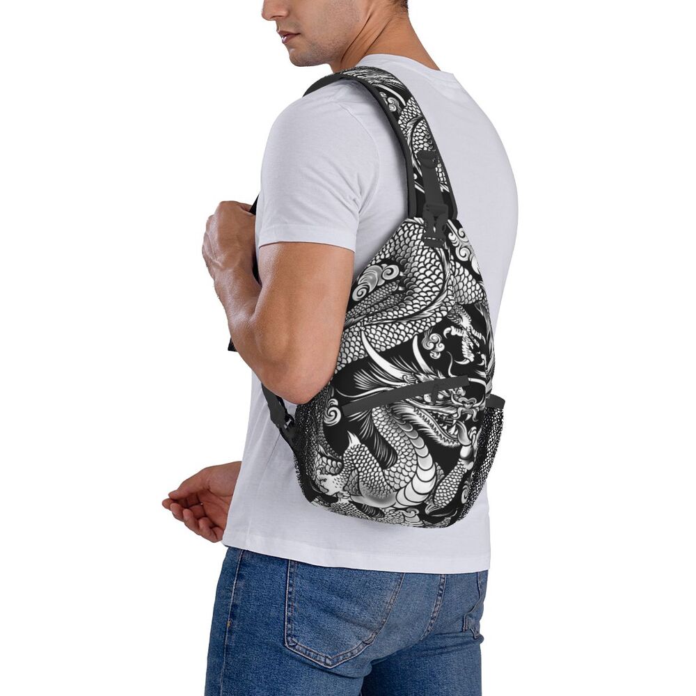 Crossbody Mochila Homens Tradição Estilo Asiático Ombro