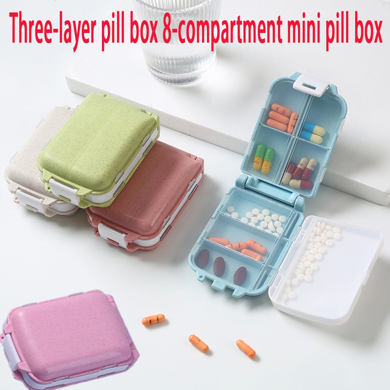 Best of Pill Box Wheat Sealed 8 Grids Pill Container Organizer Health Care Drug Travel Divider 7 Day Pill Storage Bag Travel Pill Case Reviews & Tips