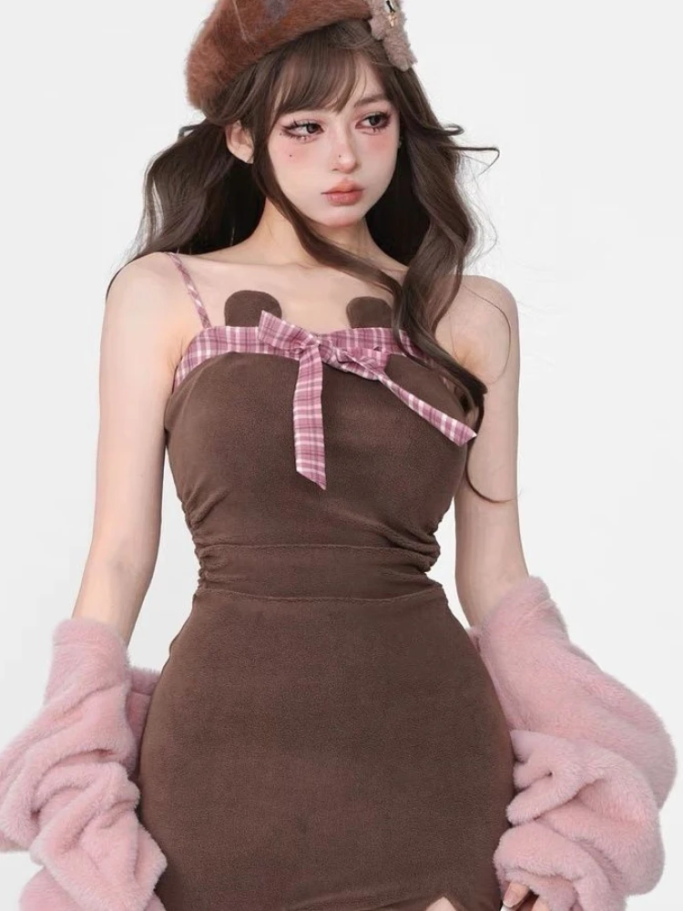 slim Y2K mini vestido, terno de festa