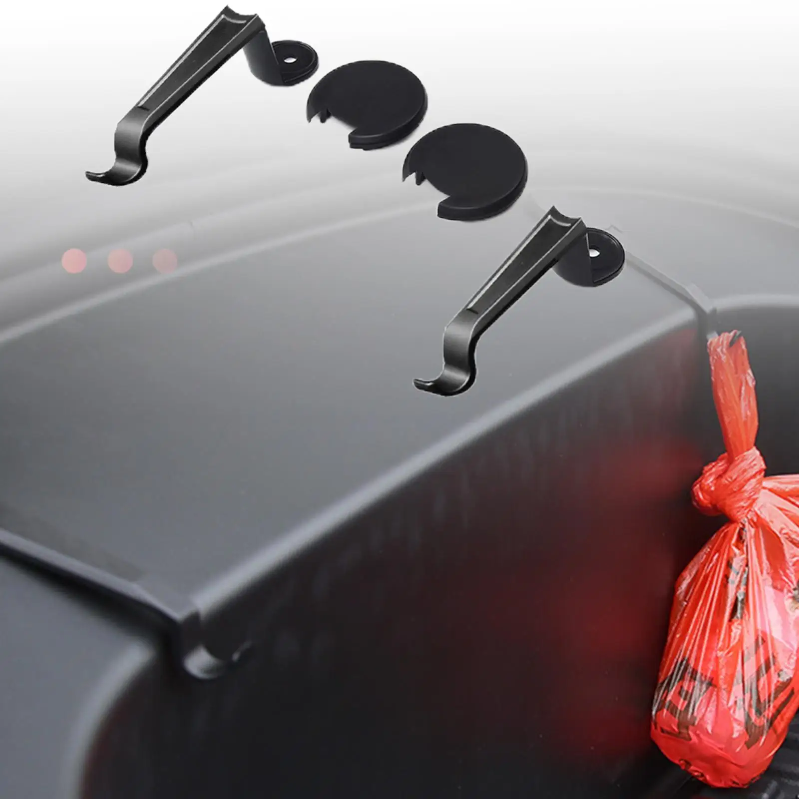 2x Car Hidden Hooks Front Trunk Organization Fastener Clip Bag Hook Holder Decoration Plastic Bolt Covers for Tesla Model 3