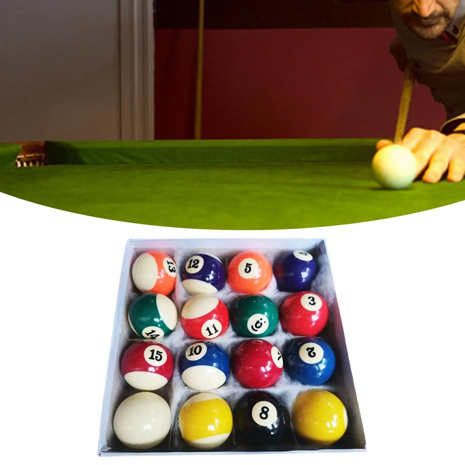 16x Billiard Balls Pool Balls Complete 16 Balls for Pool Tables for Exercise