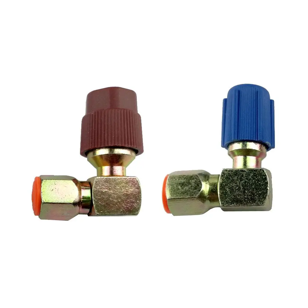 A / C High And Low Side Coupler R12 to R134A Adapter 90 Degree Quick Connector