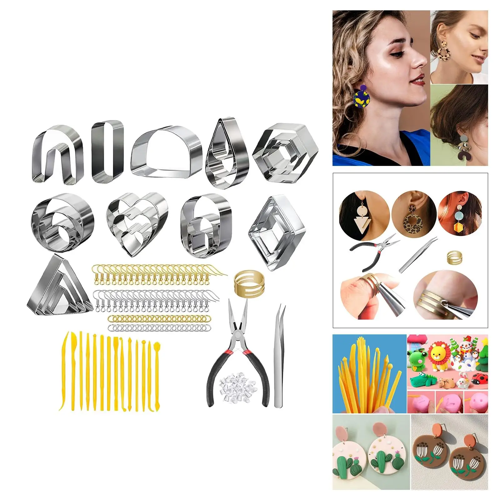 141 Pieces Stainless Steel Polymer Clay Cutters Earring DIY Accessories