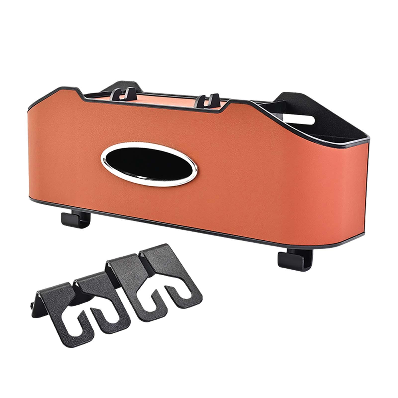 Seat Back Storage Box Car Backseat Organizer Hooks and Tissue Box Phone Holder Auto Interior Decoration Cup Holder Tissue Box